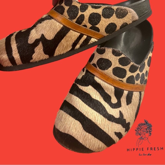 RARE Heidi Klum Birkenstock Animal Print Pony Hair EU 41/US10-10.5 - Picture 6 of 8